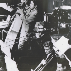 Lead trombone with The North Texas Lab Band and guest, Maynard Ferguson, about 1960