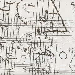 One page of Orphans score, 1994-95, by Morgan Powell