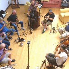 August 2014 Ragdale Foundation with the addition of Dorothy Martirano, violin; Tomeka Reid, cello; Armand Beaudoin, bass and Howie Smith, sax